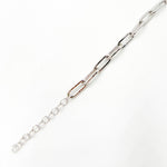 Load image into Gallery viewer, BFP60865. 14K Solid White Gold Diamond Baguette Tennis and Paperclip Bracelet