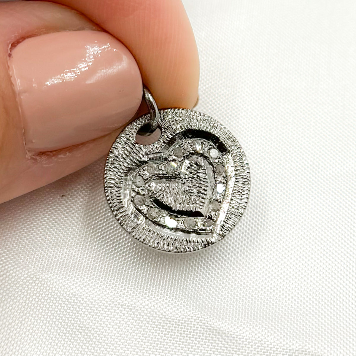 Buy Now Sterling Silver Round Heart Charm