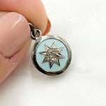 Load image into Gallery viewer, DC534A. Diamond Sterling Silver Round Star Enamel Charm
