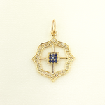 Load image into Gallery viewer, 14K Solid Gold Diamond Charm. Available in (Ruby &amp; Blue Sapphire). GDP273
