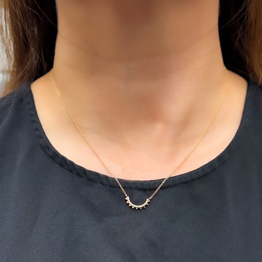 NFA72316. 14K Solid Yellow Gold Diamond Fancy Necklace