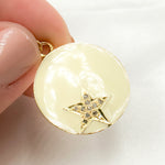 Load image into Gallery viewer, DP704A. Diamond Sterling Silver Round Star Enamel Pendant
