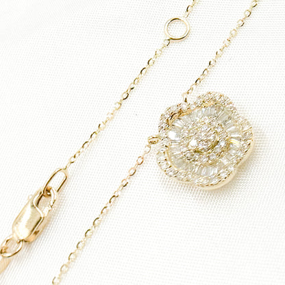 Gold Diamond Flower Necklaces