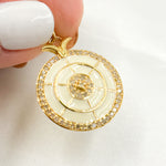 Load image into Gallery viewer, DP751A. Diamond Sterling Silver Round Enamel Pendant
