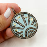 Load image into Gallery viewer, DP565A. Diamond Sterling Silver Round Enamel Pendant
