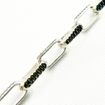 Load image into Gallery viewer, Z114SB. Two Tone Black Rhodium and 925 Sterling Silver Paperclip Chain
