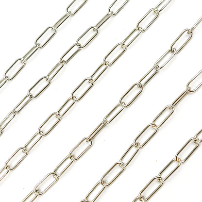 Y138OX. Oxidized Sterling Silver Round Paperclip Necklace