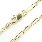 Load image into Gallery viewer, 14K Solid Gold Paperclip Long &amp; Short Link Necklace. 06014558FD
