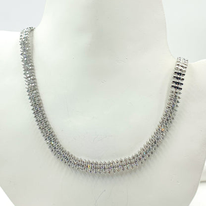 NFT70751. 14K Solid White Gold Diamond Necklace