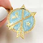 Load image into Gallery viewer, DP539A. Diamond Sterling Silver Round Arrow Enamel Pendant
