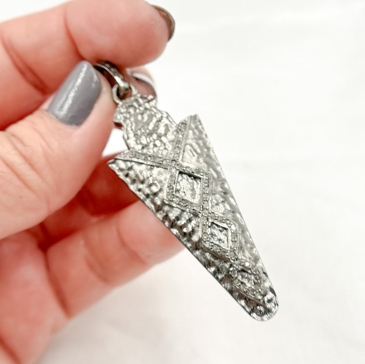 DP149. Diamond Sterling Silver Arrow Head Pendant