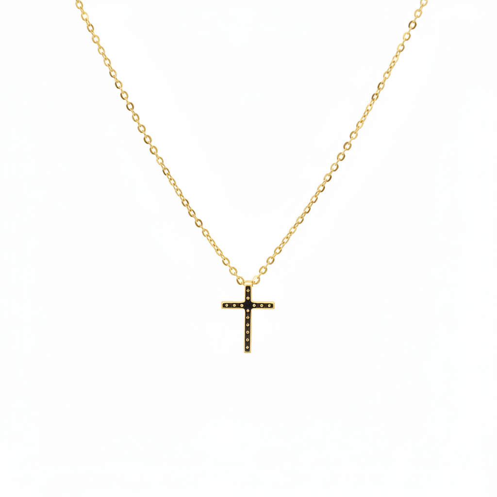 PCA44454. 14k Solid Gold Diamond Cross Necklace