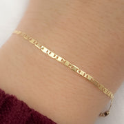 Shop 14k Solid Gold Mirror Marina Link Bracelet