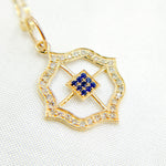 Load image into Gallery viewer, 14K Solid Gold Diamond Charm. Available in (Ruby &amp; Blue Sapphire). GDP273
