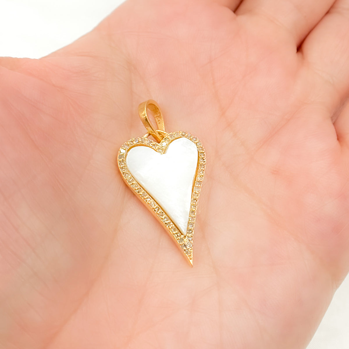 Silver Heart Stone Pendants
