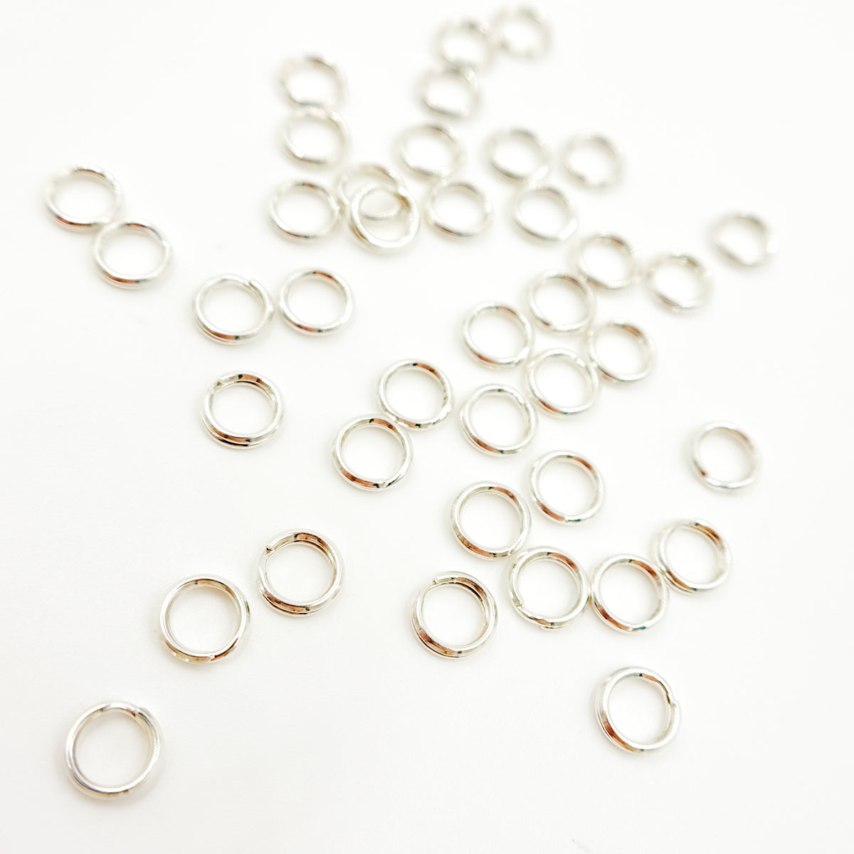 6MM White Silver Split Ring