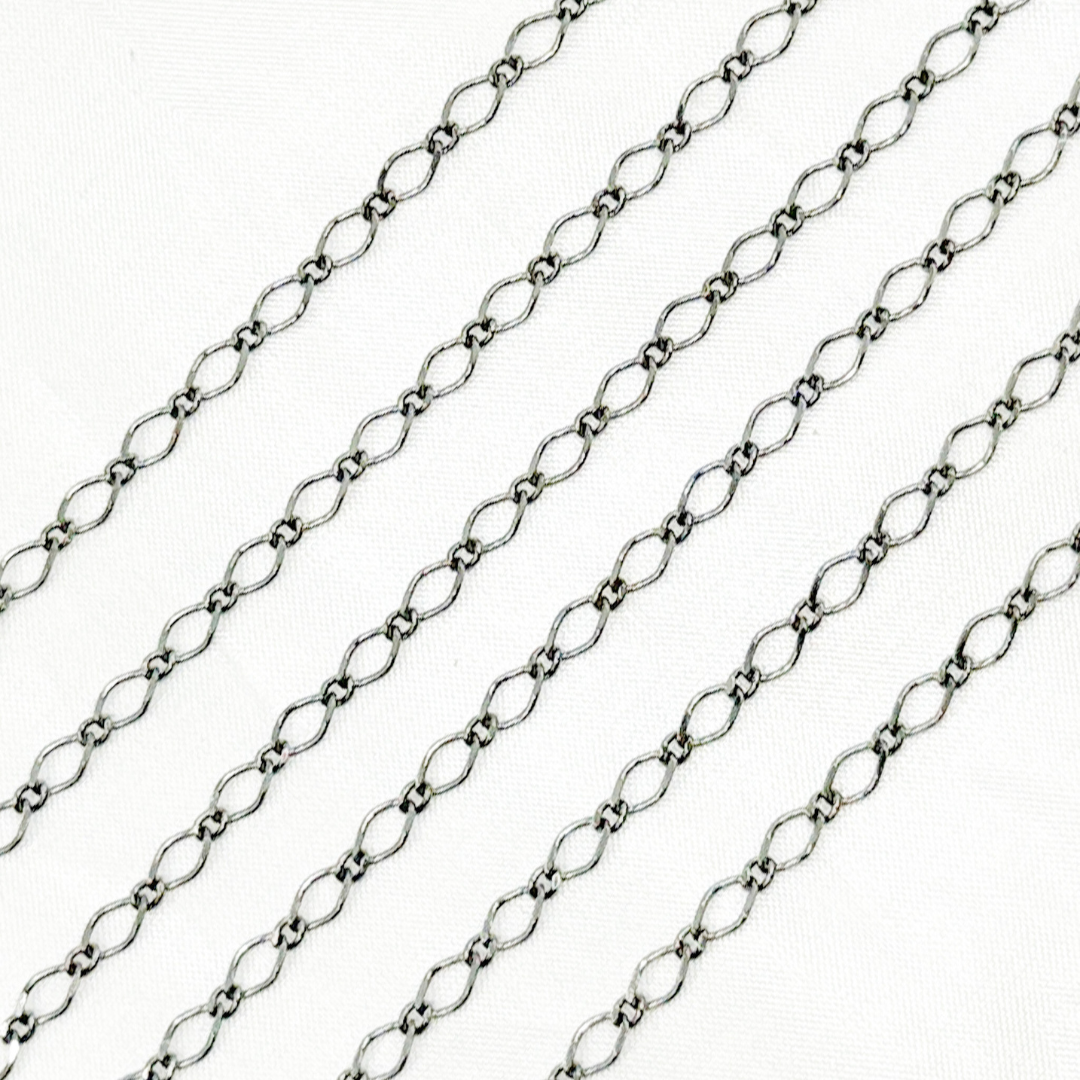 Oxidized 925 Sterling Silver Long & Short Link. V230BR