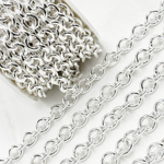Load image into Gallery viewer, 925 Sterling Silver Smooth Oval Hollow Cable Chain. V215SS
