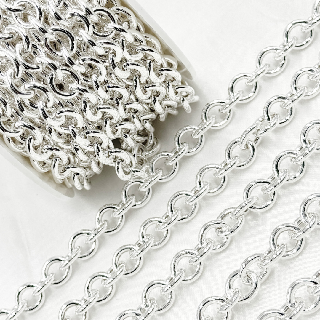 925 Sterling Silver Smooth Oval Hollow Cable Chain. V215SS