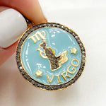 Load image into Gallery viewer, DP619A. Diamond Sterling Silver Virgo Zodiac Enamel Pendant
