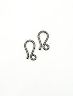 Load image into Gallery viewer, Black Rhodium 925 Sterling Silver S-Hook 22x12mm
