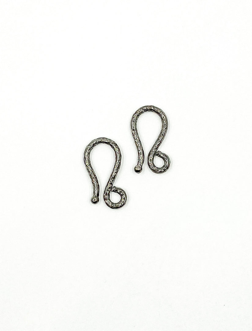 Black Rhodium 925 Sterling Silver S-Hook 22x12mm