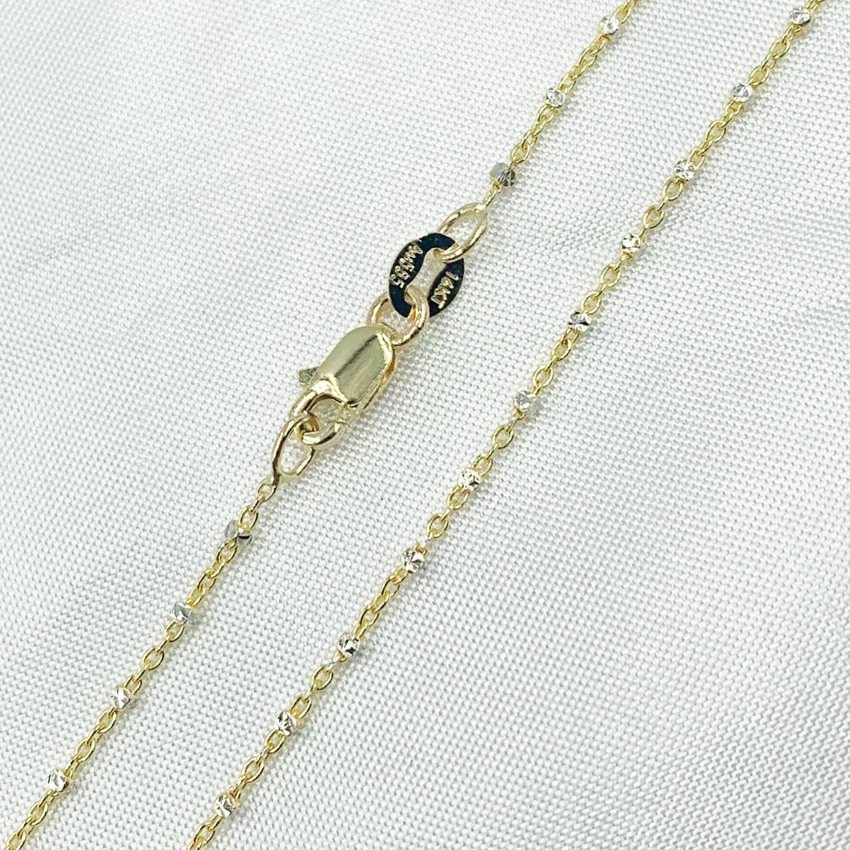 14K Solid Gold Satellite Chain