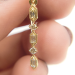 Load image into Gallery viewer, 14K Solid Gold and Diamonds Threader Earrings. EFB52037BS
