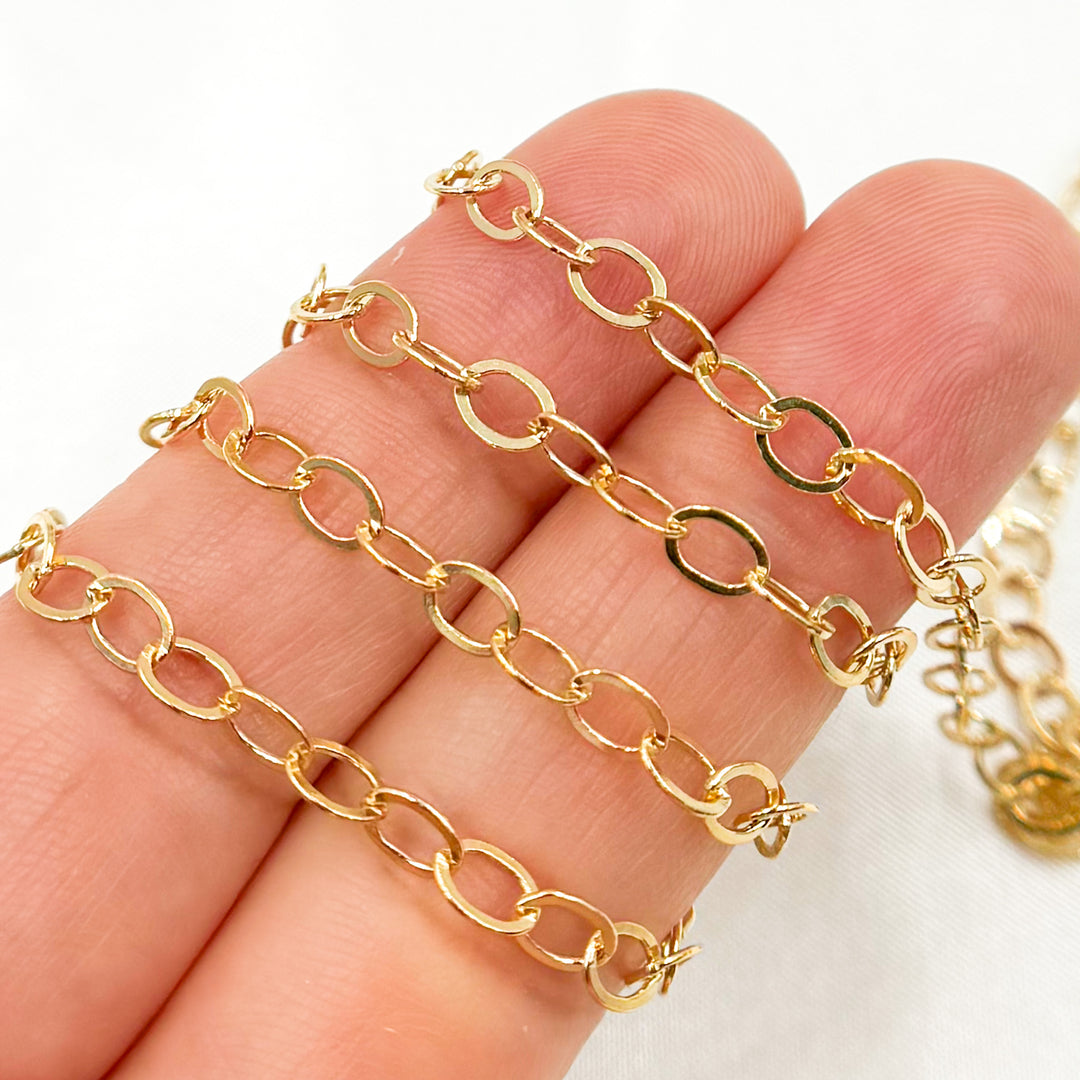 2207FGF. 14k Gold Filled Flat Round Link Chain