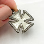 Load image into Gallery viewer, DP286A. Diamond Sterling Silver Cross Enamel Pendant
