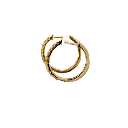 EHD56414. 14k Solid Gold Diamond Hoop