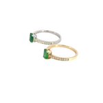 Load image into Gallery viewer, 14k Solid Gold Diamond and Emerald Statement Ring. RN402328EM
