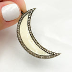 Load image into Gallery viewer, DP476A. Diamond Sterling Silver Moon Enamel Pendant
