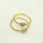 Load image into Gallery viewer, 14K Solid Gold Heart Diamond Ring. ZGG698
