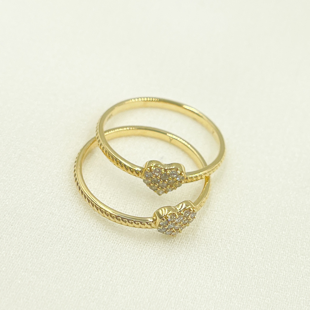 14K Solid Gold Heart Diamond Ring. ZGG698