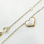 Load image into Gallery viewer, 14K Solid Gold Mother of Pearl Heart Necklace. NT405812
