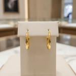 Load image into Gallery viewer, GER163. 14K Solid Gold Hollow Smooth Hoop