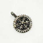 Load image into Gallery viewer, DC641. Diamond &amp; Sterling Silver Round Flower Pendant
