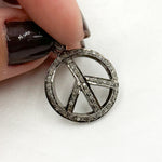 Load image into Gallery viewer, DP228. Diamond Sterling Silver Round Peace Pendant
