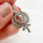 Load image into Gallery viewer, DP037. Diamond Sterling Silver OM Symbol Pendant
