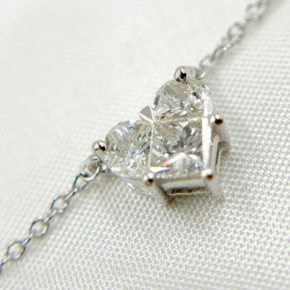 NFH71523. 14K Solid Gold Diamond Heart Shape Necklace