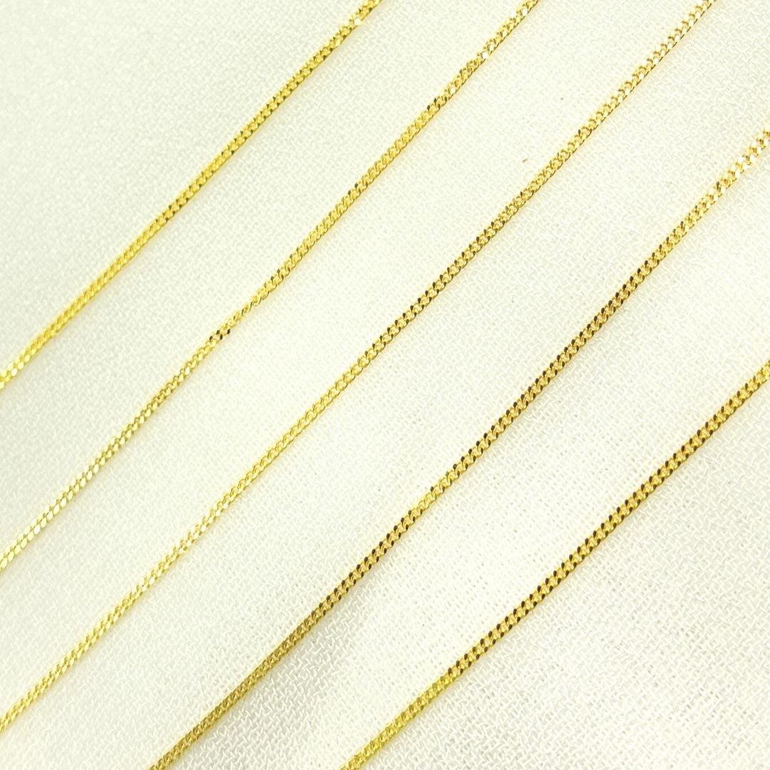 14K Solid Gold Flat Cuban Links Chain. 022GT2byFt