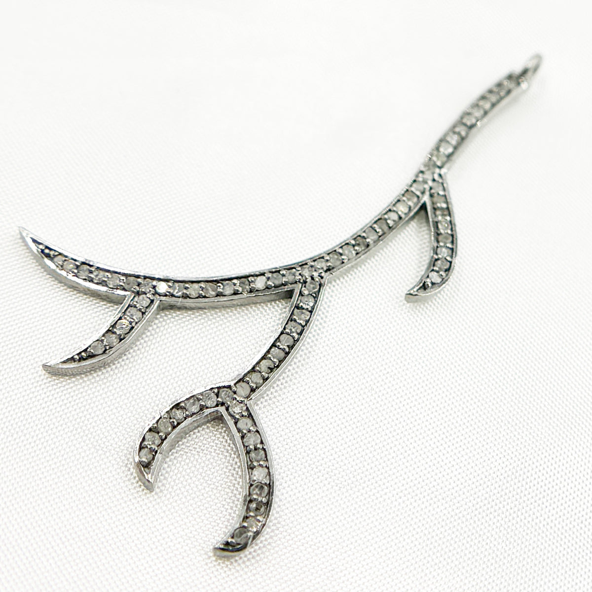 DC448. Diamond & Sterling Silver Horn Pendant