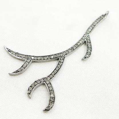 DC448. Diamond & Sterling Silver Horn Pendant