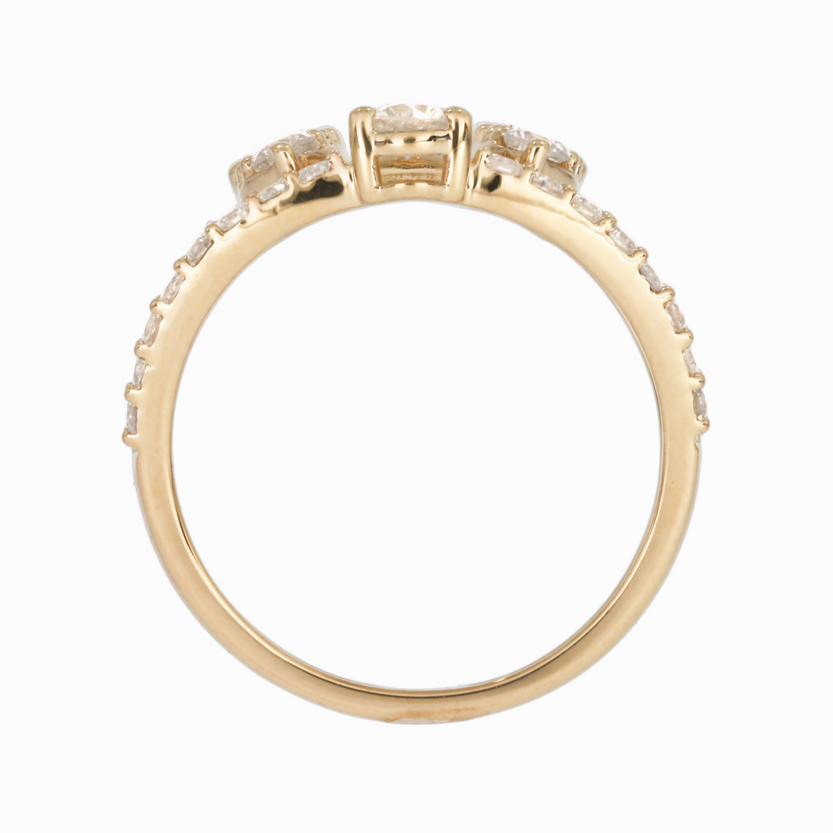 14K Solid Gold Pear Diamond Ring.