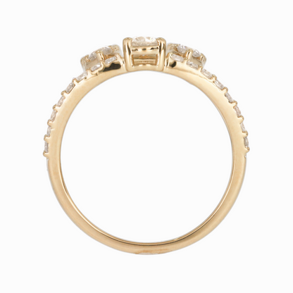 14K Solid Gold Pear Diamond Ring.