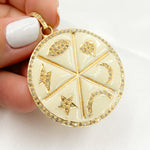 Load image into Gallery viewer, DP534A. Diamond Sterling Silver Lucky Round Enamel Pendant
