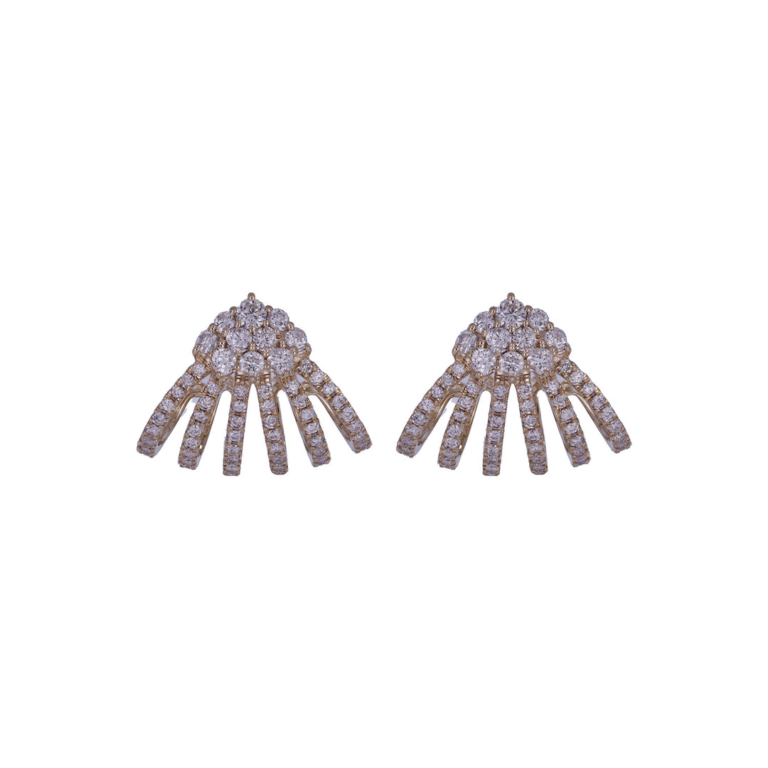 EFN54360. 14K Solid Gold Fancy Diamond Earring