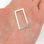 Load image into Gallery viewer, RS2SS. 30MM White Sterling Silver Brushed Rectangle Connector
