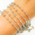 Load image into Gallery viewer, LAB105. Labradorite 925 Sterling Silver Wire Chain
